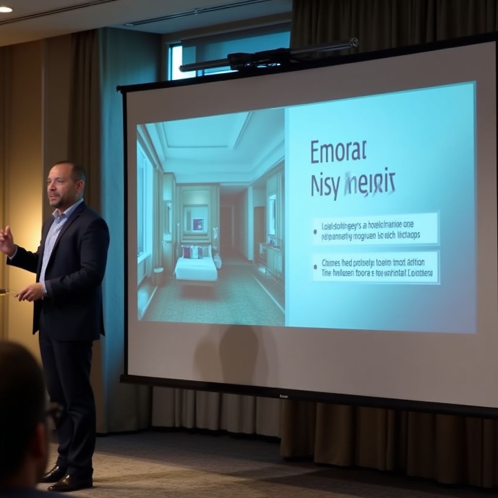 Screenshot eines Webinars zur Hotelbuchung